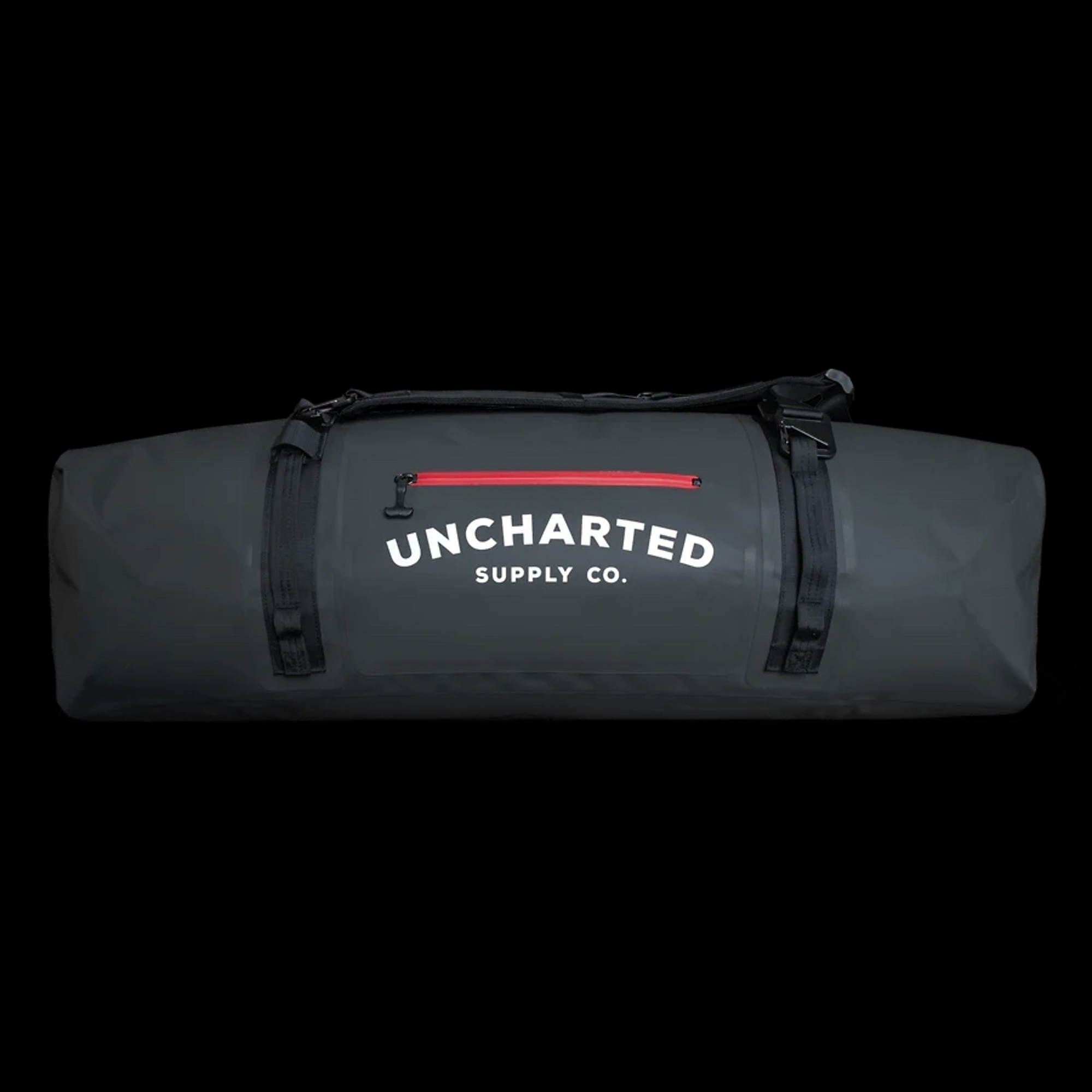 Uncharted Supply Co Vault Duffel Bag — 100L, Waterproof, Air Valve, Multiple Attachment Points, Black, Model# BA-D6F-100L-BK